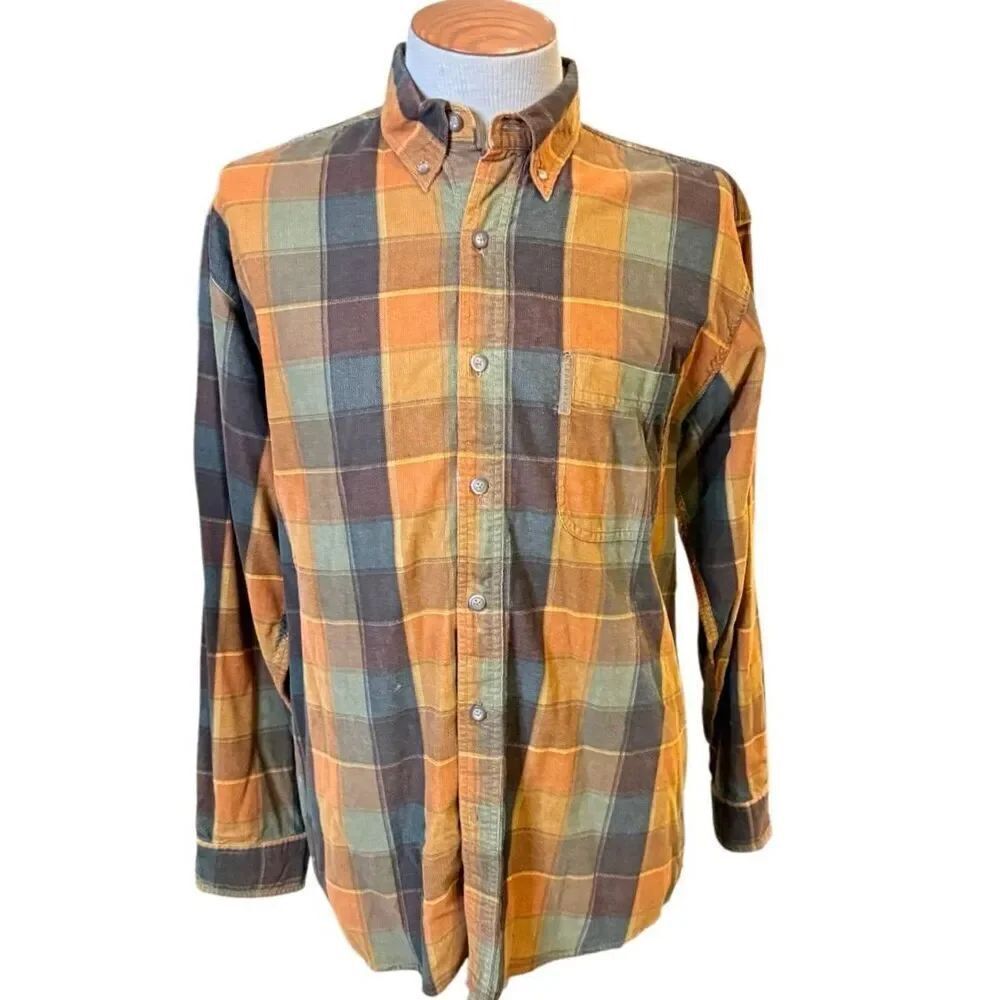 Clearwater Outfitters Men’s Flannel Button Down Plaid Shirt Medium Weekend Dad